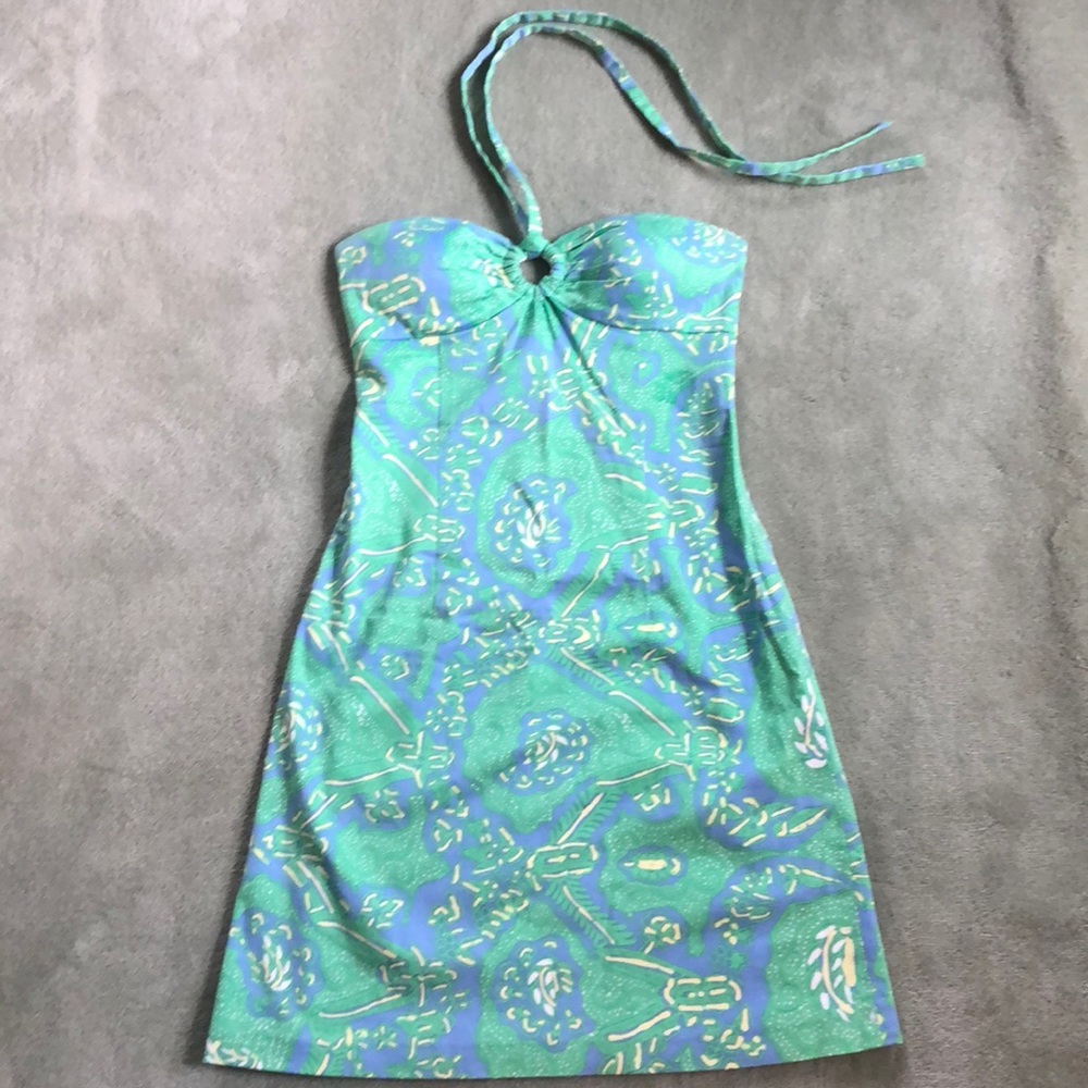 Tibi sexy, floral A-line halter dress